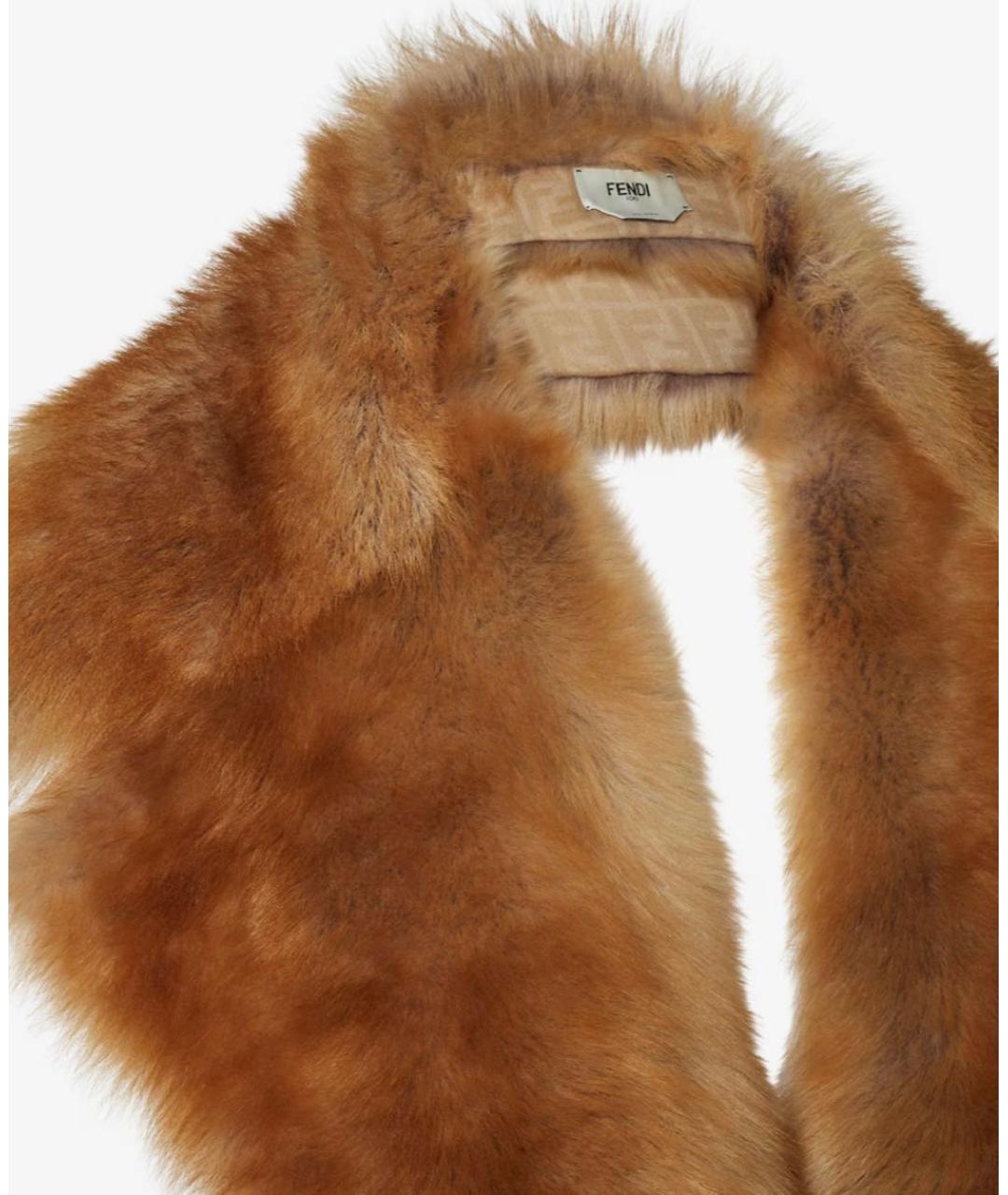FENDI Коричневая меховая шуба, фото 3