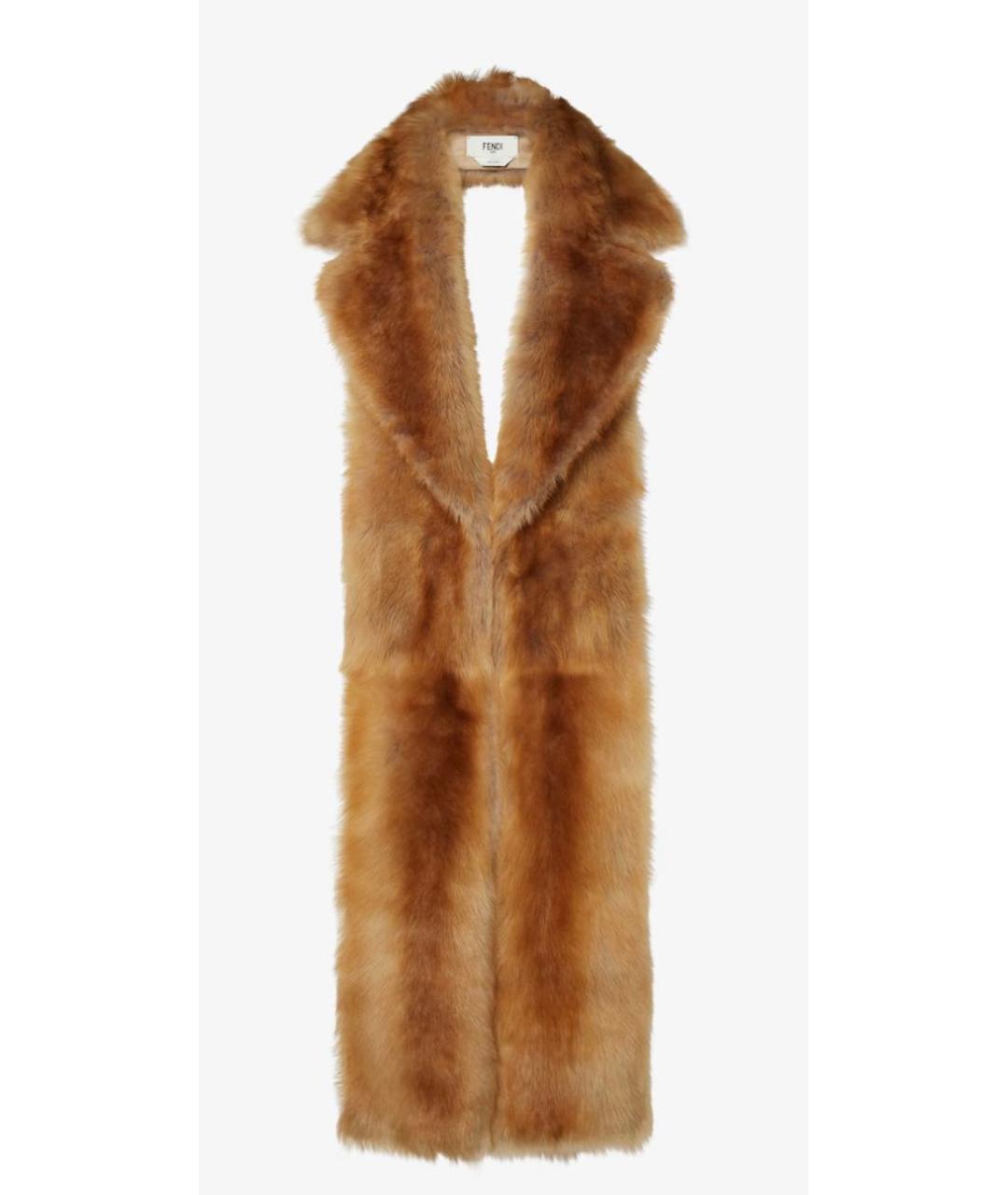 FENDI Коричневая меховая шуба, фото 5