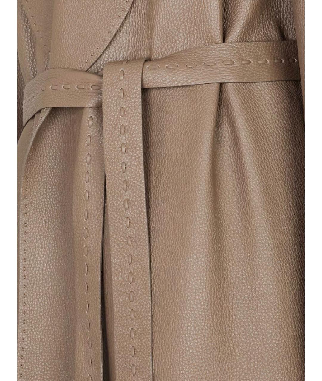 FENDI Зеленые кожаное пальто, фото 3