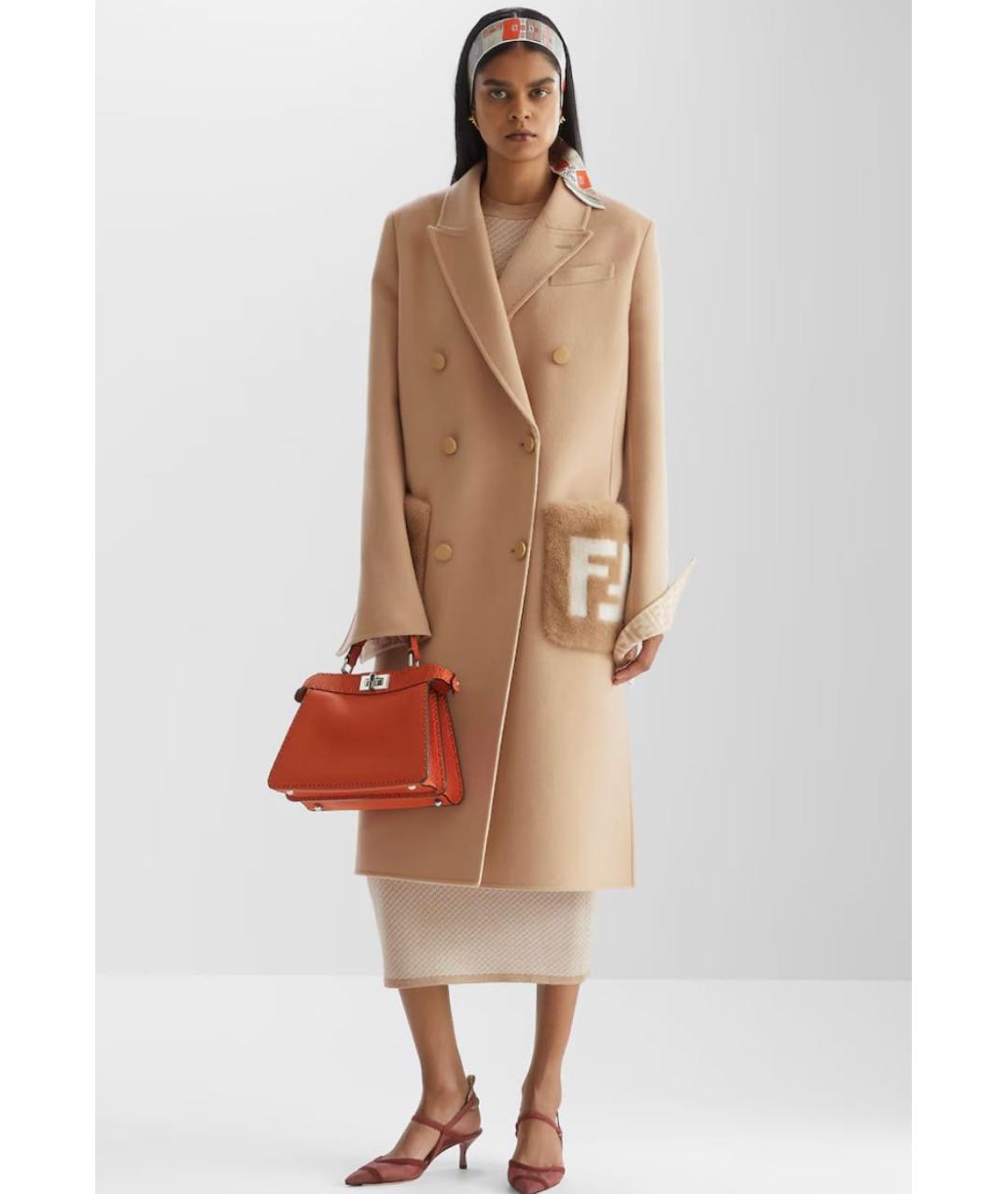 FENDI Бежевое пальто, фото 4
