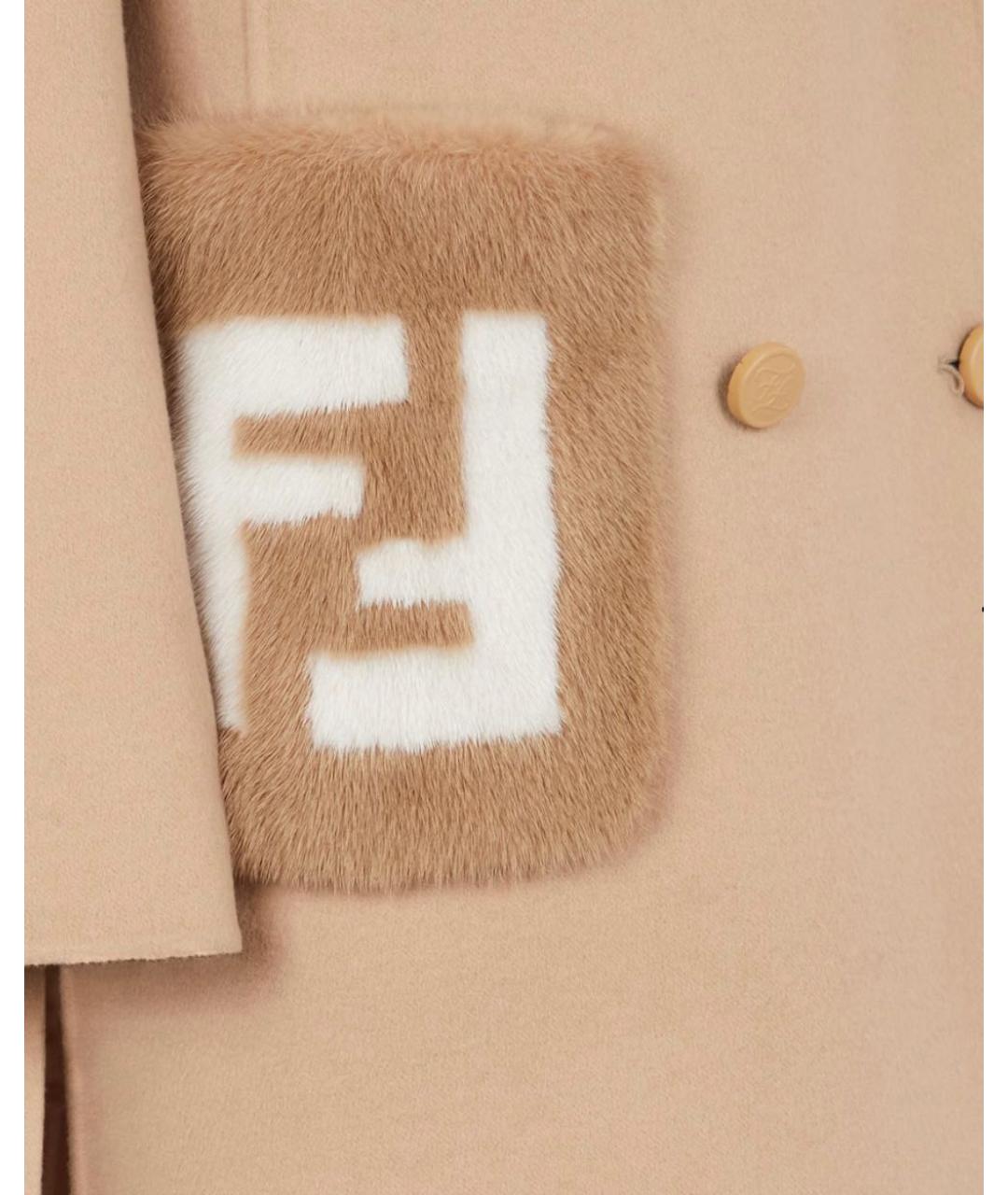 FENDI Бежевое пальто, фото 3