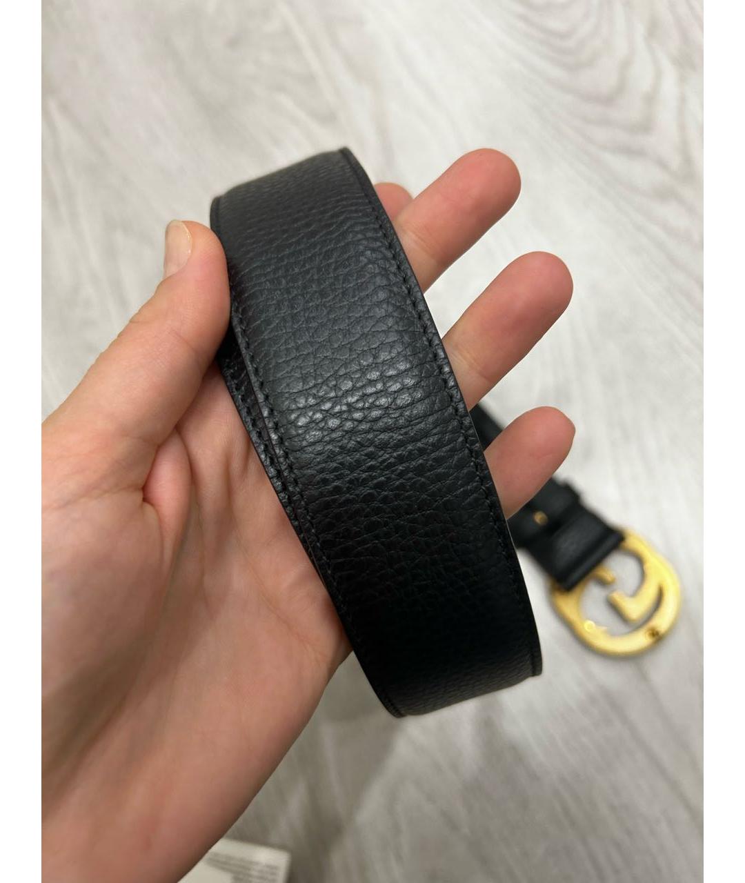 GUCCI Черный кожаный ремень, фото 4