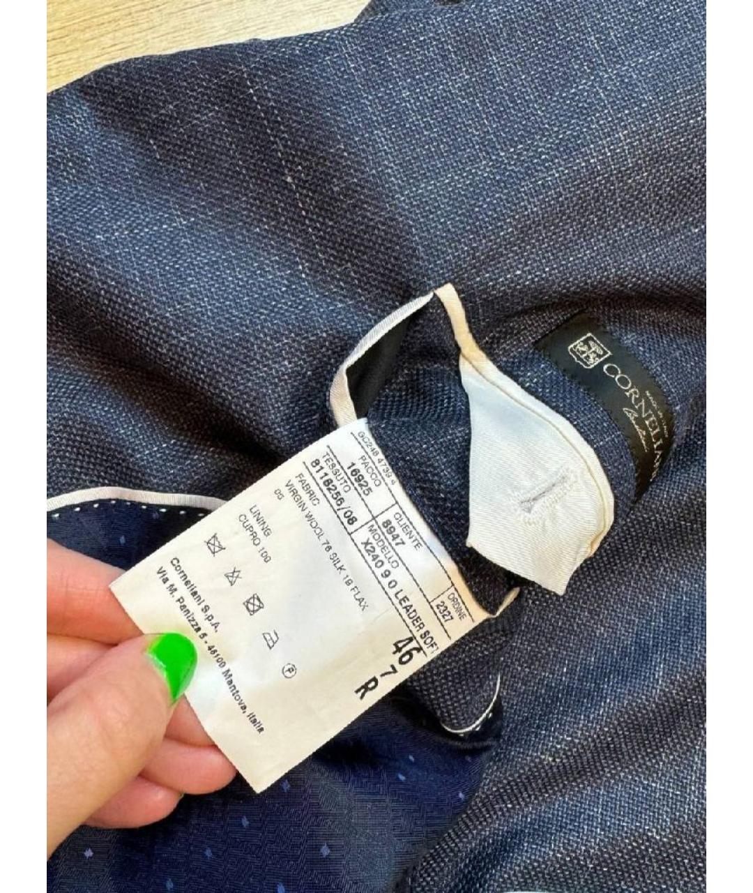 CORNELIANI Темно-синий шерстяной пиджак, фото 3