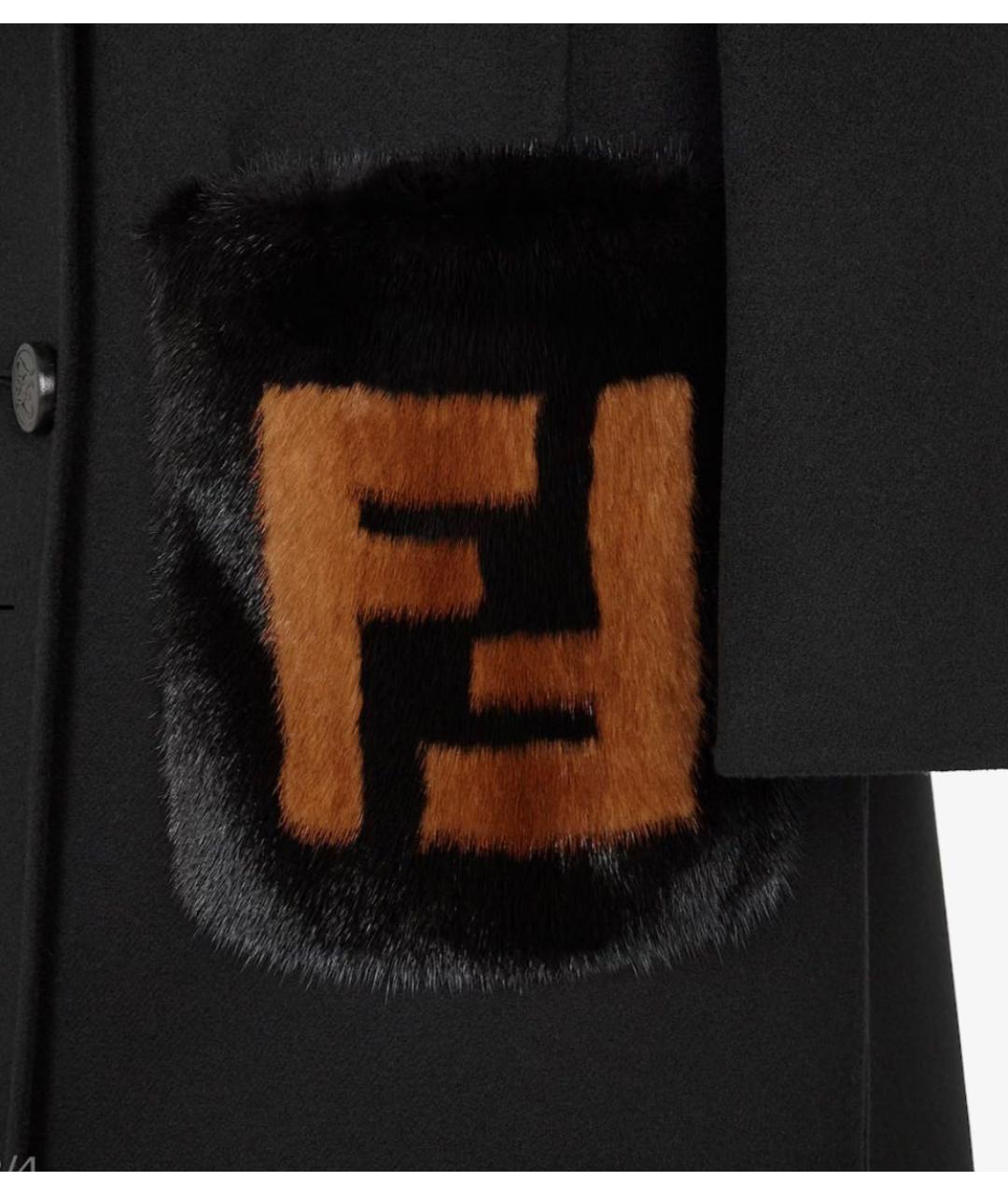 FENDI Черное пальто, фото 3