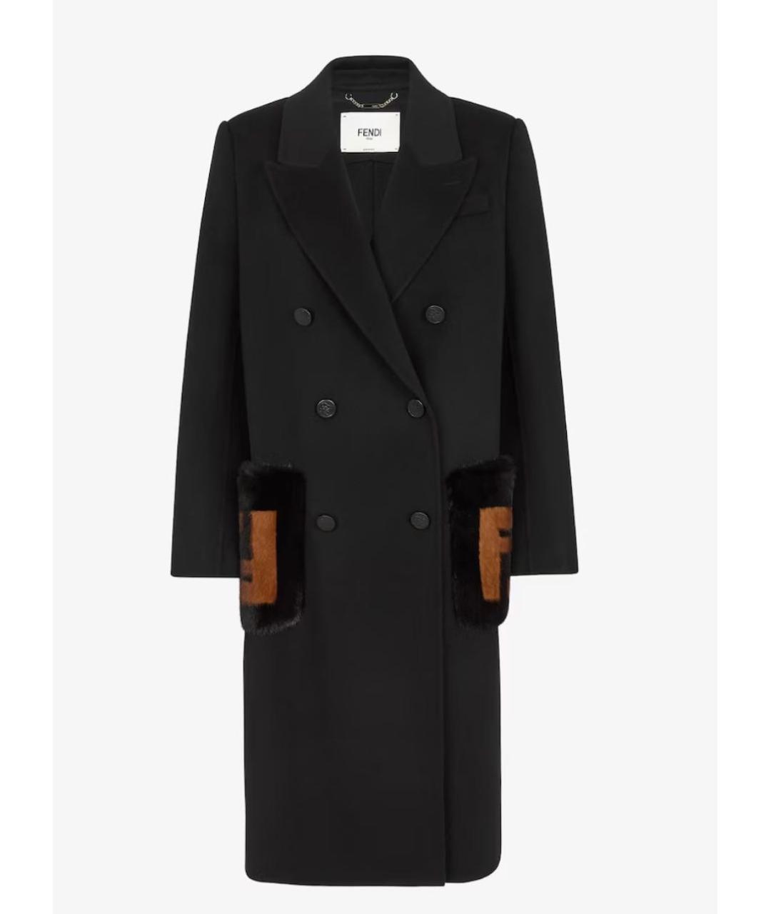 FENDI Черное пальто, фото 5