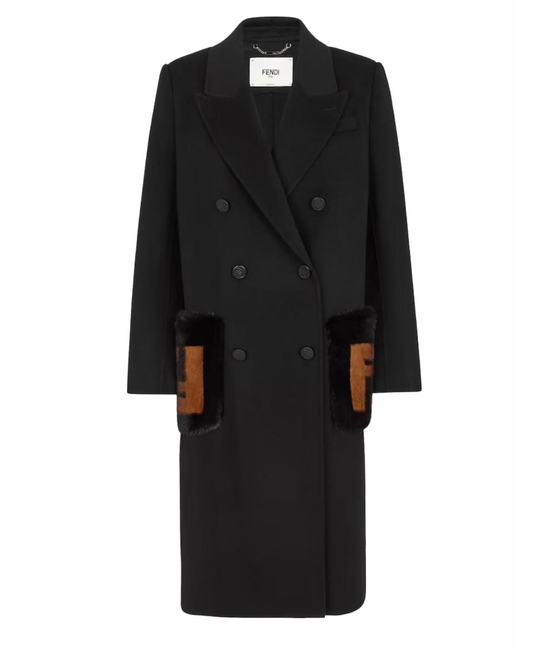 FENDI Черное пальто, фото 1