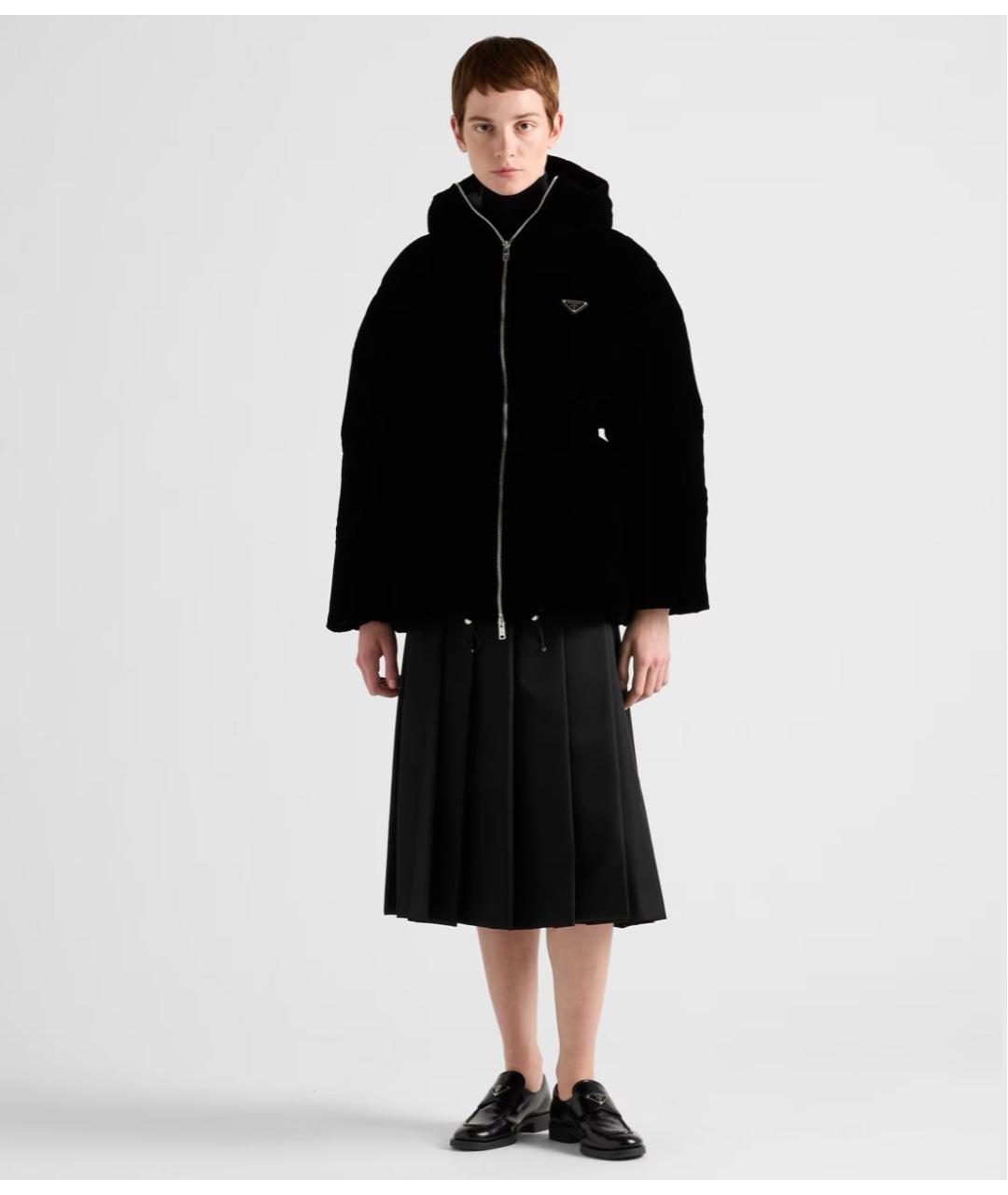 PRADA Черный вискозный пуховик, фото 2