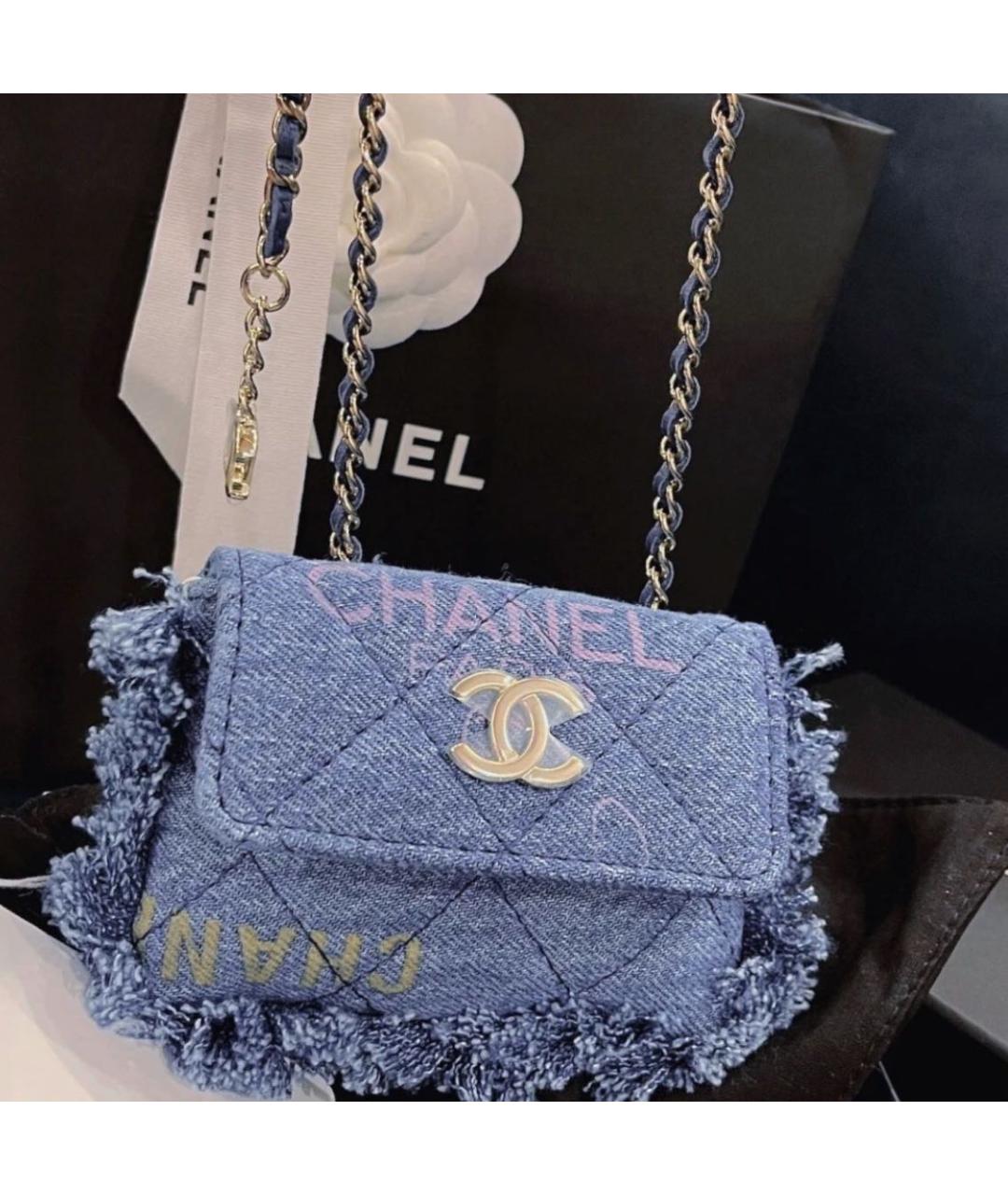 CHANEL Синяя сумка через плечо, фото 3