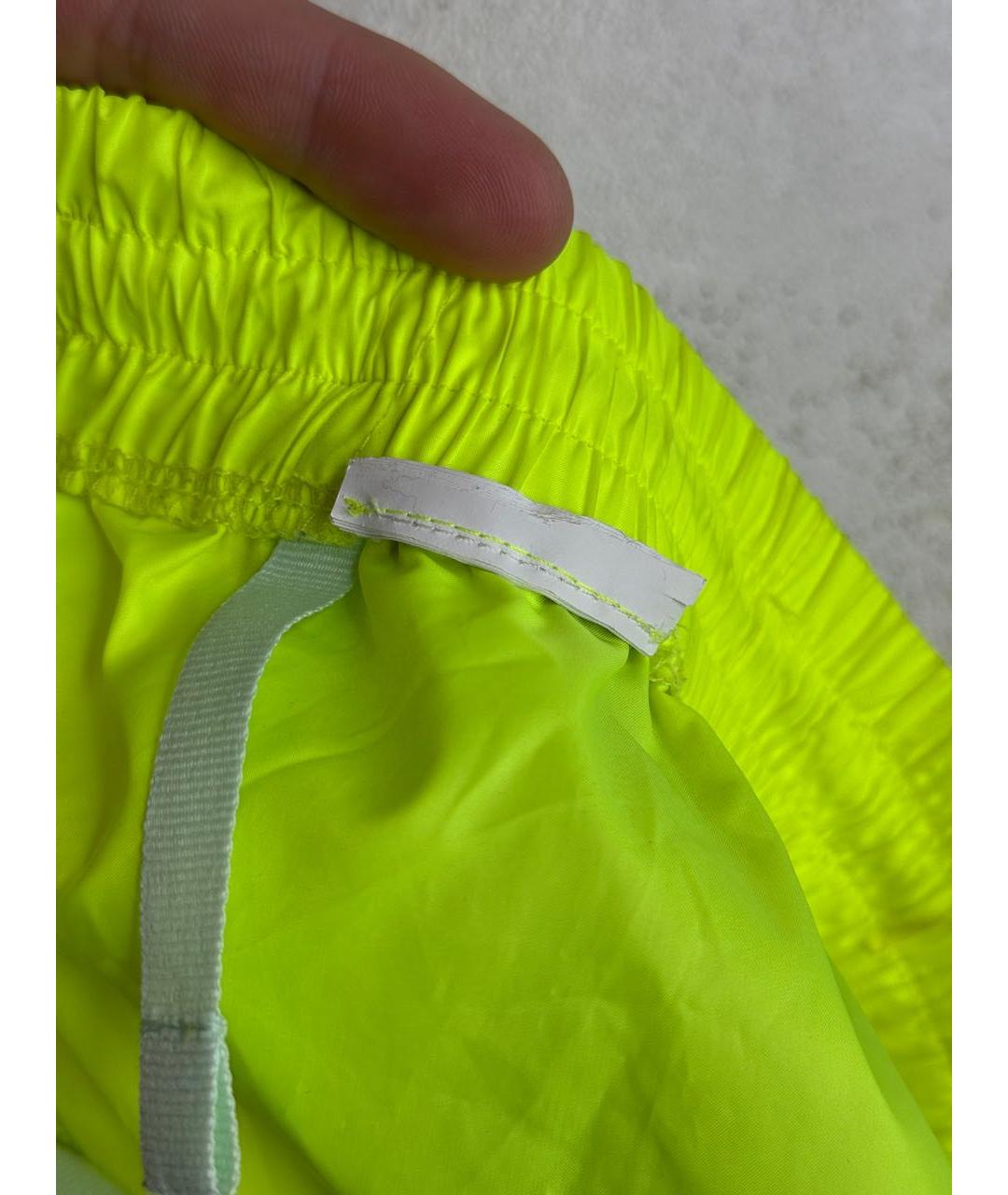 OFF-WHITE Салатовые полиэстеровые повседневные брюки, фото 6