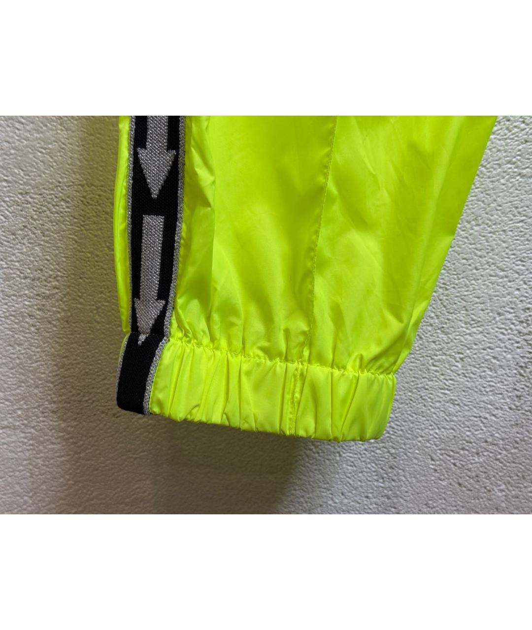 OFF-WHITE Салатовые полиэстеровые повседневные брюки, фото 4