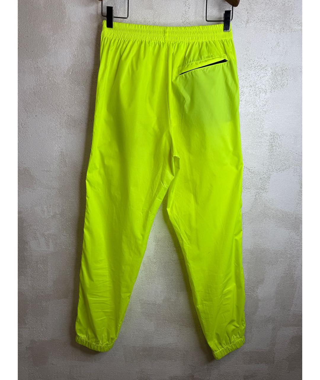 OFF-WHITE Салатовые полиэстеровые повседневные брюки, фото 7