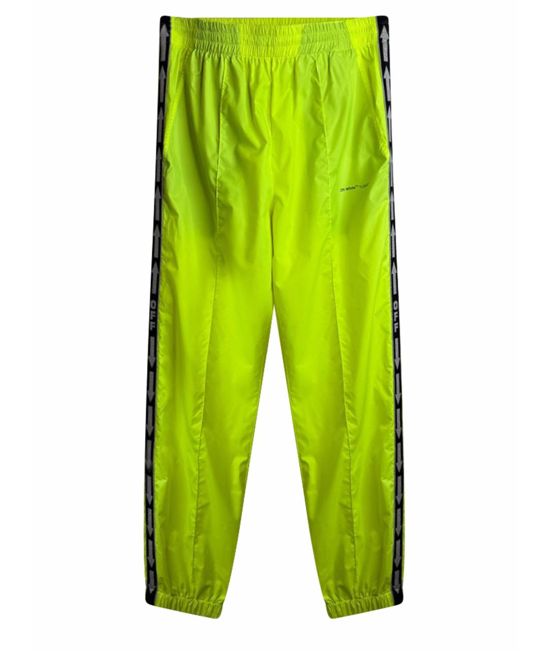 OFF-WHITE Салатовые полиэстеровые повседневные брюки, фото 1
