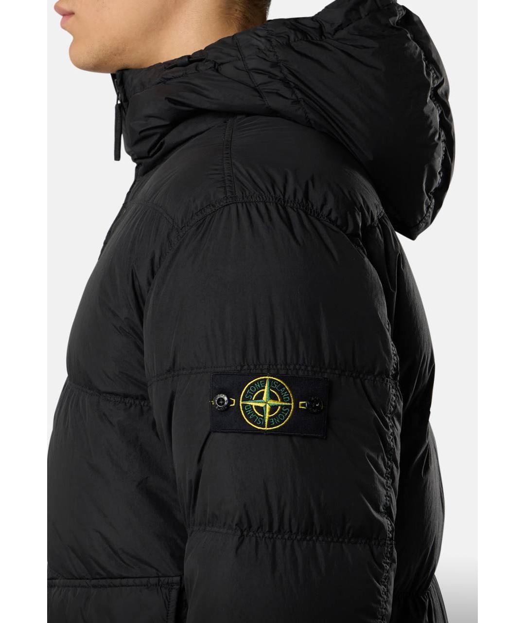 STONE ISLAND Черный полиамидовый пуховик, фото 4