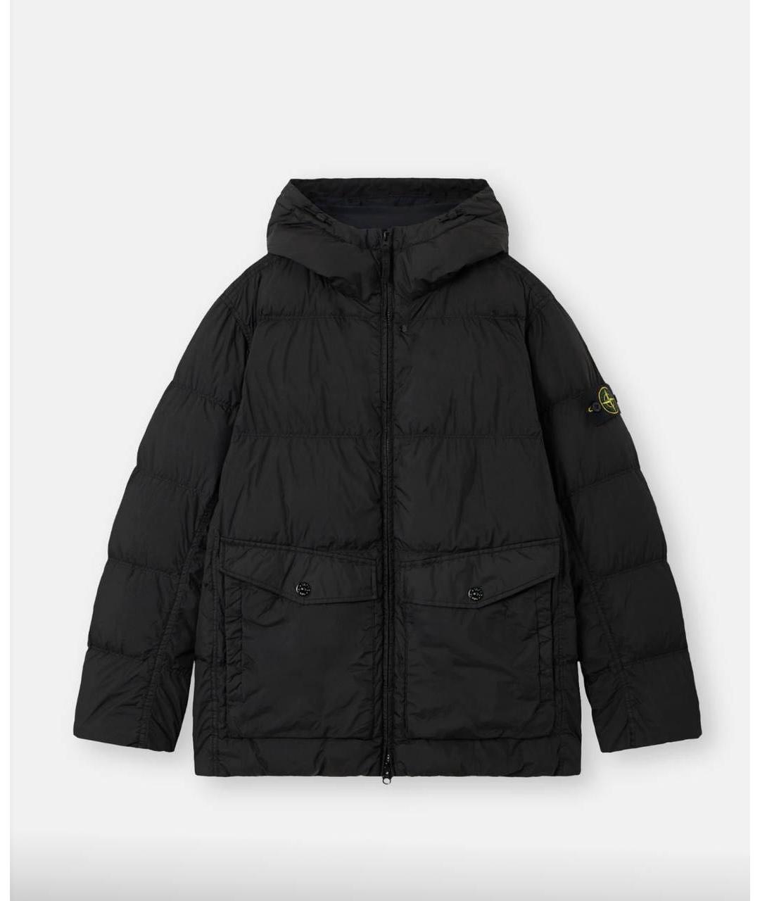 STONE ISLAND Черный полиамидовый пуховик, фото 8