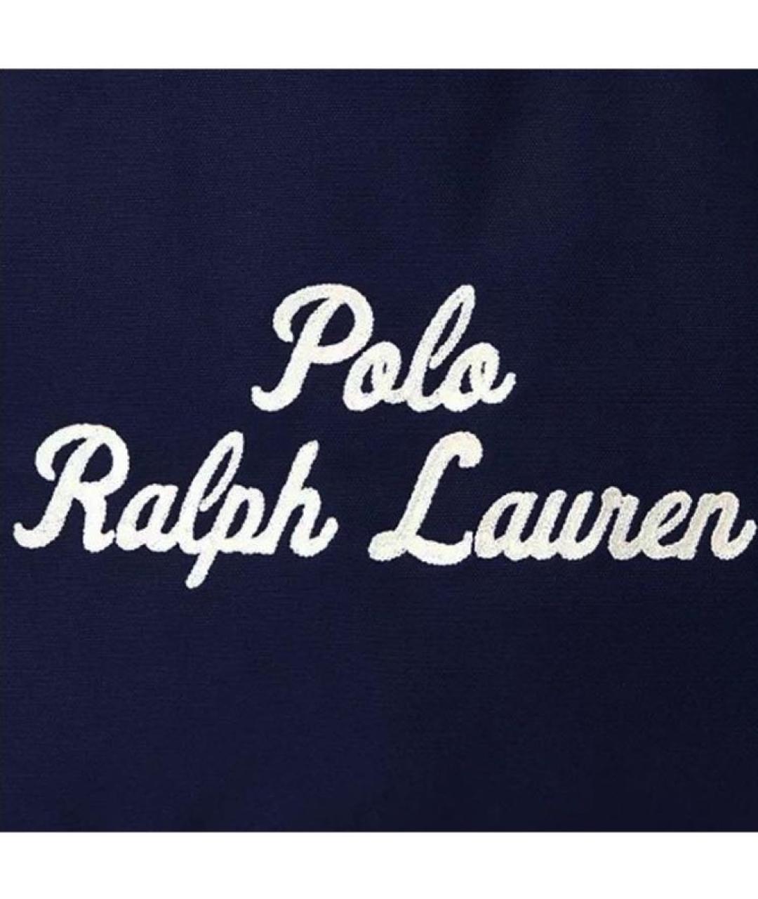 POLO RALPH LAUREN Темно-синяя хлопковая сумка тоут, фото 5
