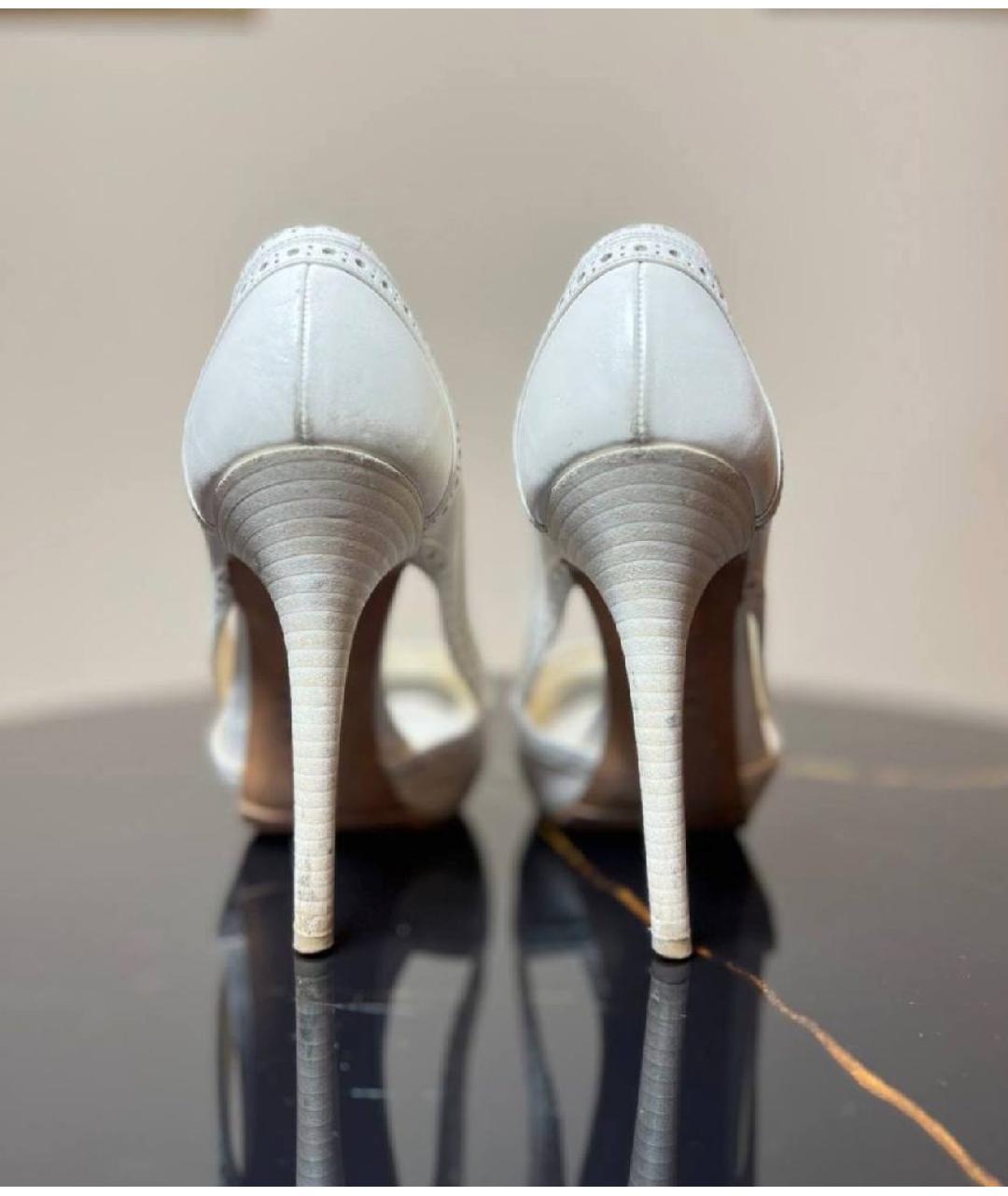ALEXANDER MCQUEEN Белые кожаные туфли, фото 4