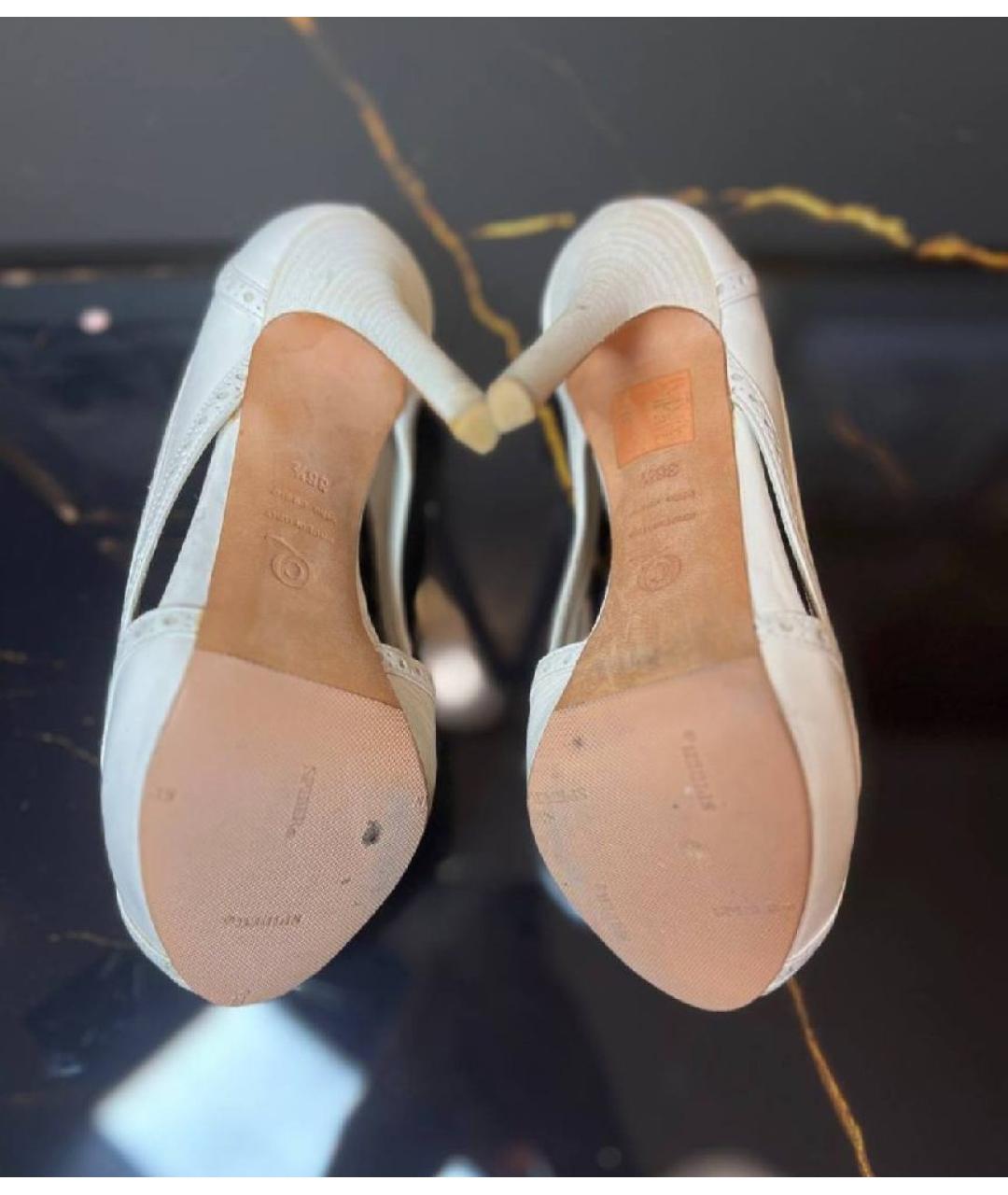 ALEXANDER MCQUEEN Белые кожаные туфли, фото 5