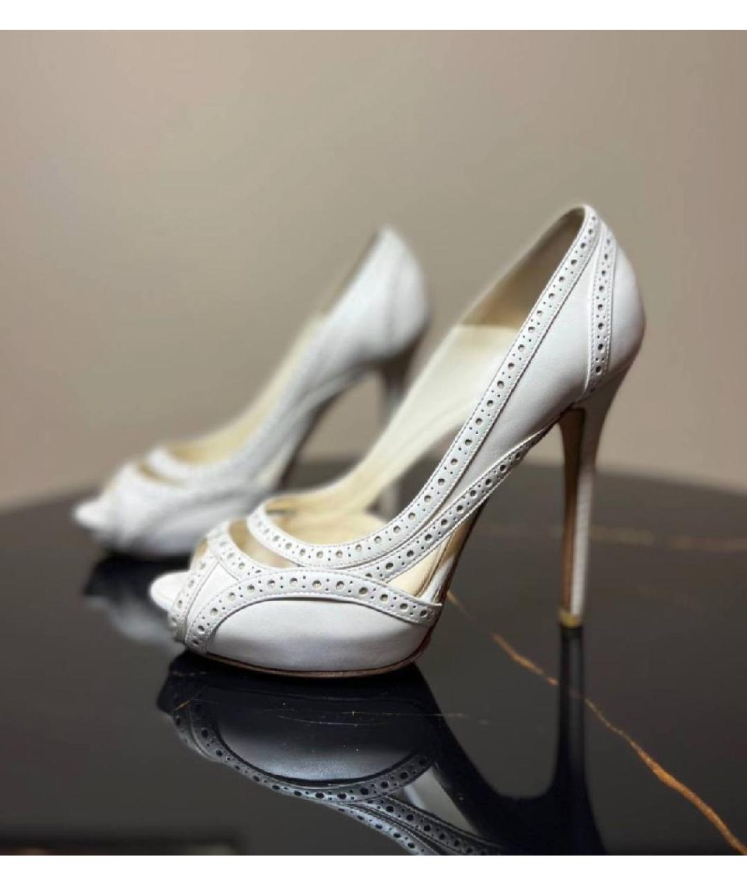 ALEXANDER MCQUEEN Белые кожаные туфли, фото 3