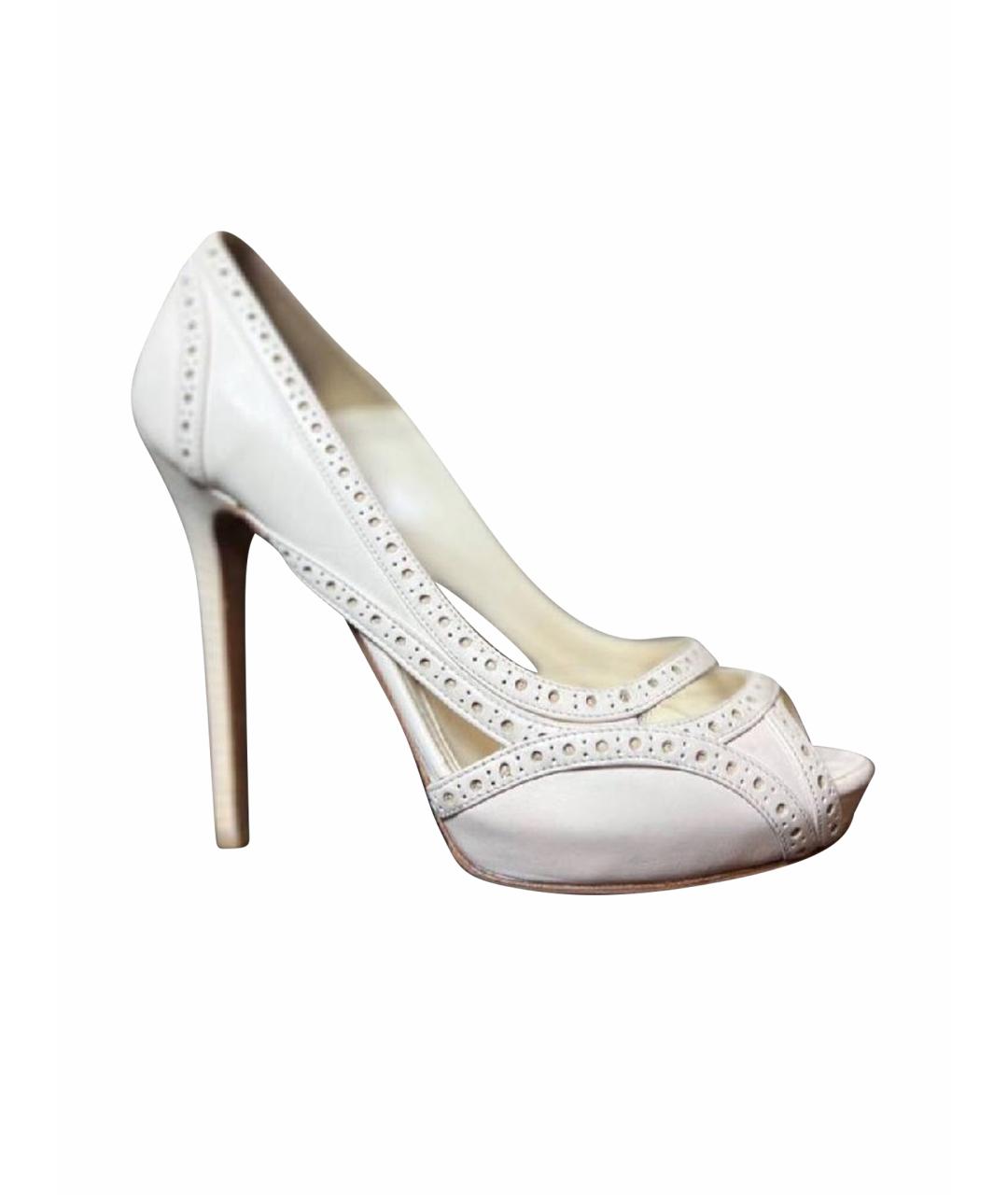 ALEXANDER MCQUEEN Белые кожаные туфли, фото 1