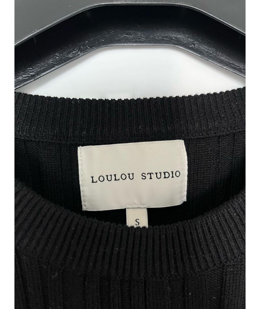 LOULOU STUDIO Черное шелковое повседневное платье, фото 2