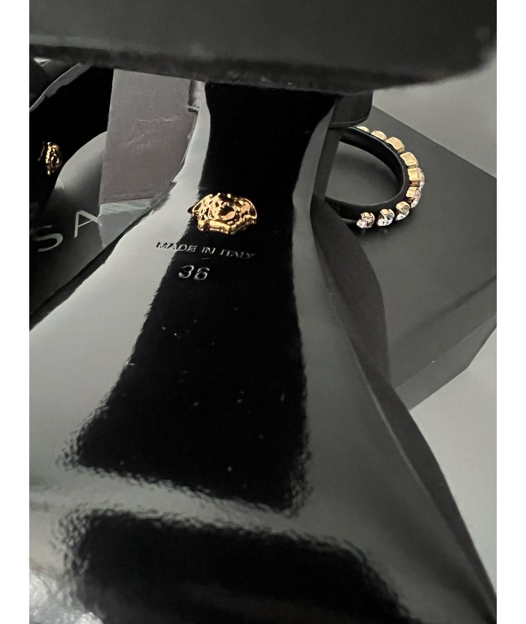 VERSACE Черные текстильные босоножки, фото 6