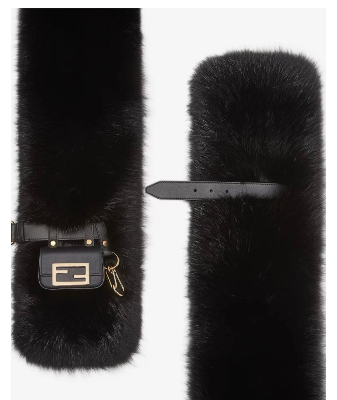 FENDI Черная меховая шуба, фото 2