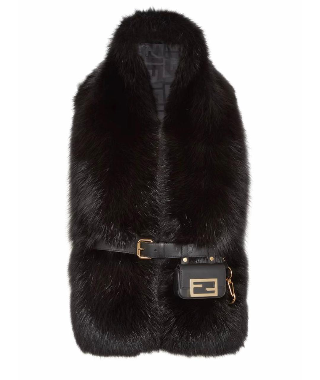 FENDI Черная меховая шуба, фото 1