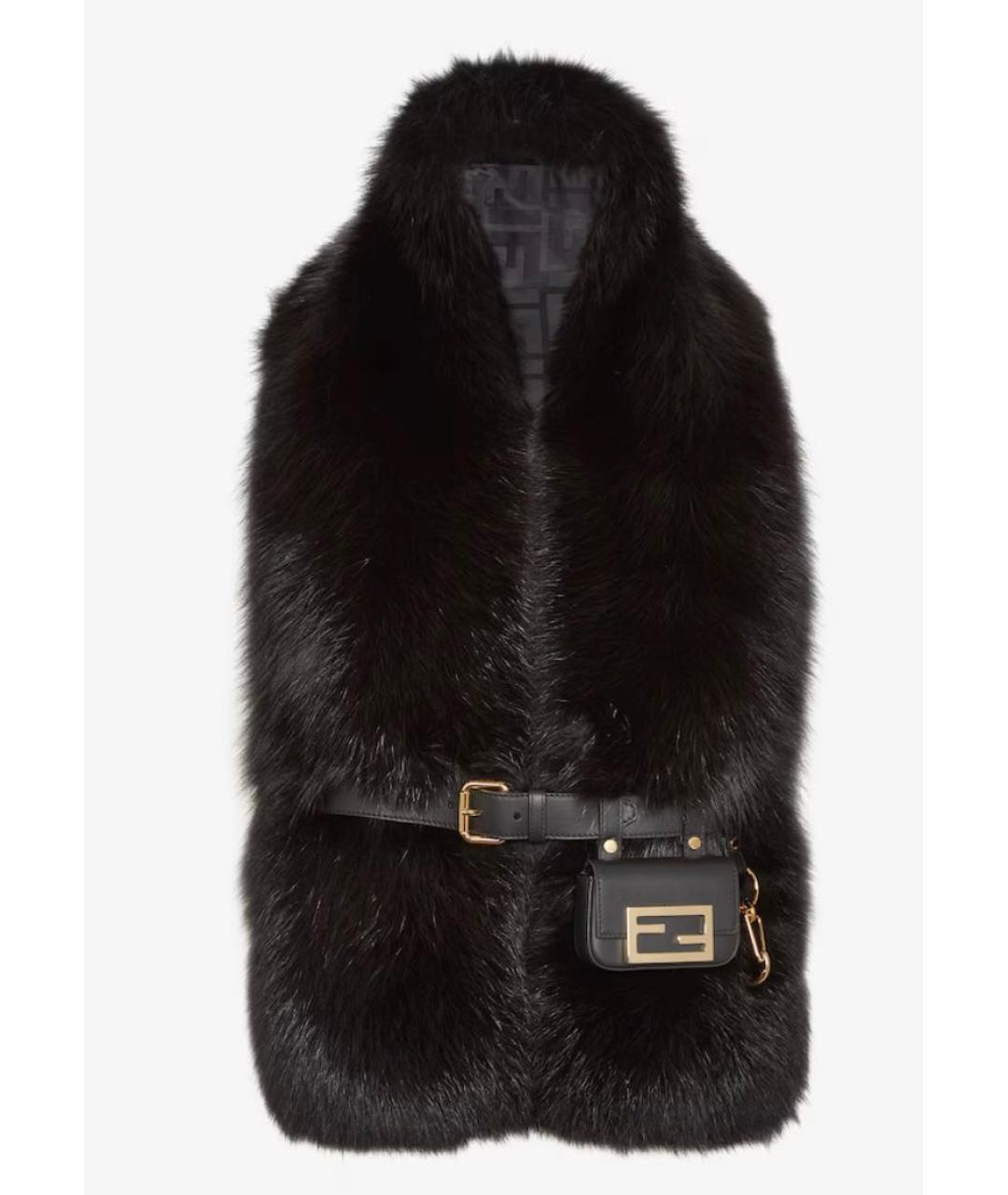 FENDI Черная меховая шуба, фото 3