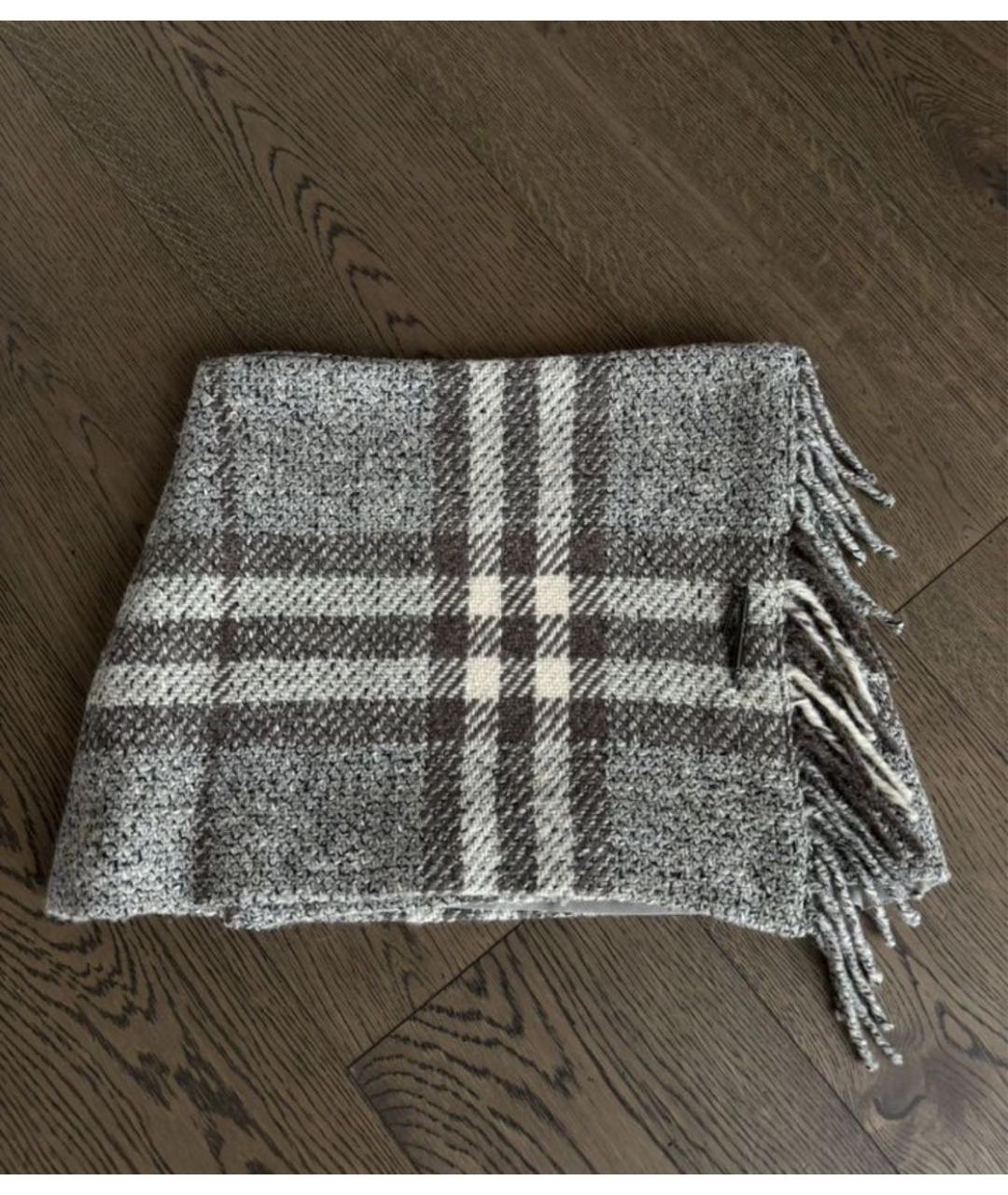 BURBERRY Серая шерстяная юбка мини, фото 5