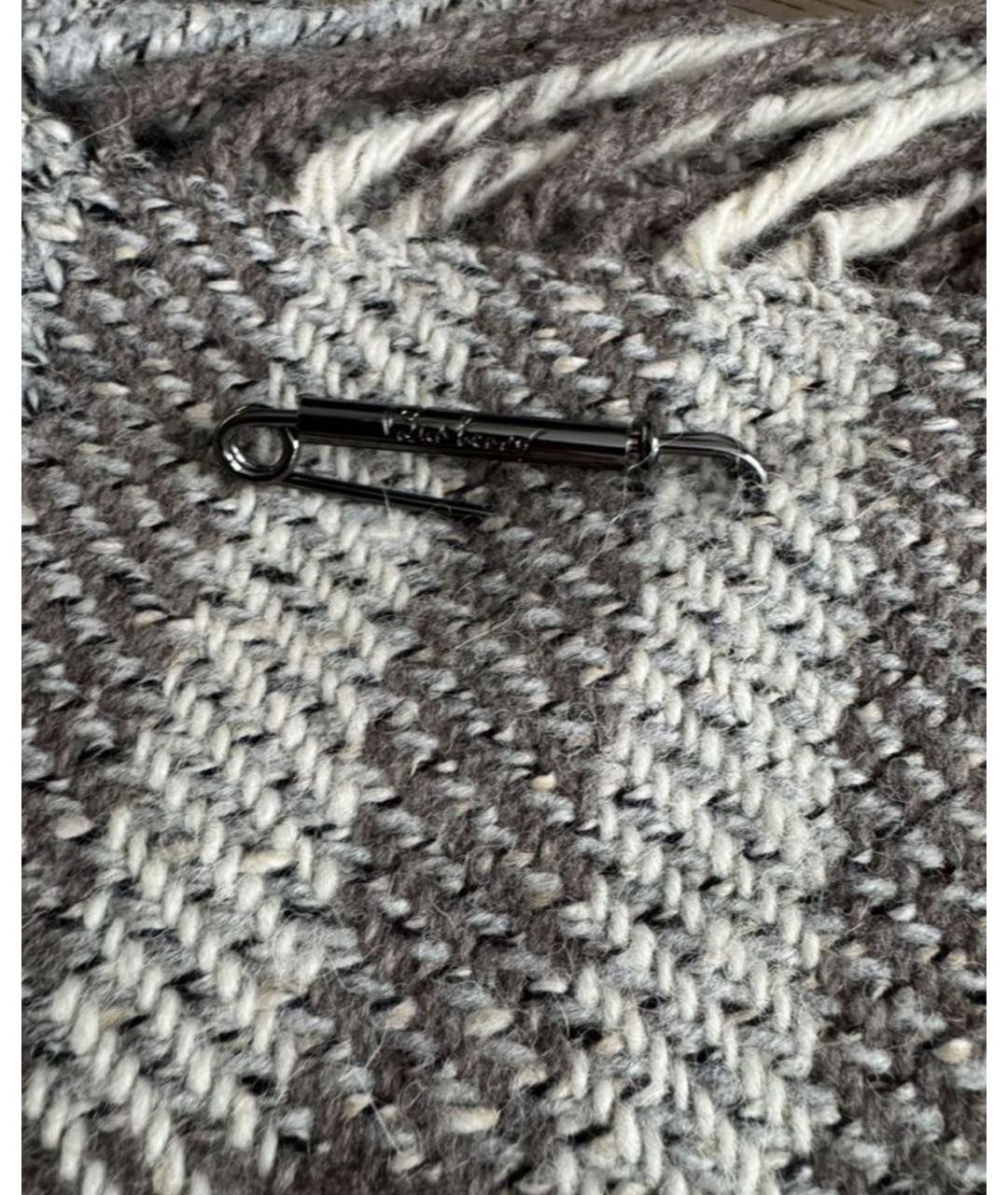 BURBERRY Серая шерстяная юбка мини, фото 2