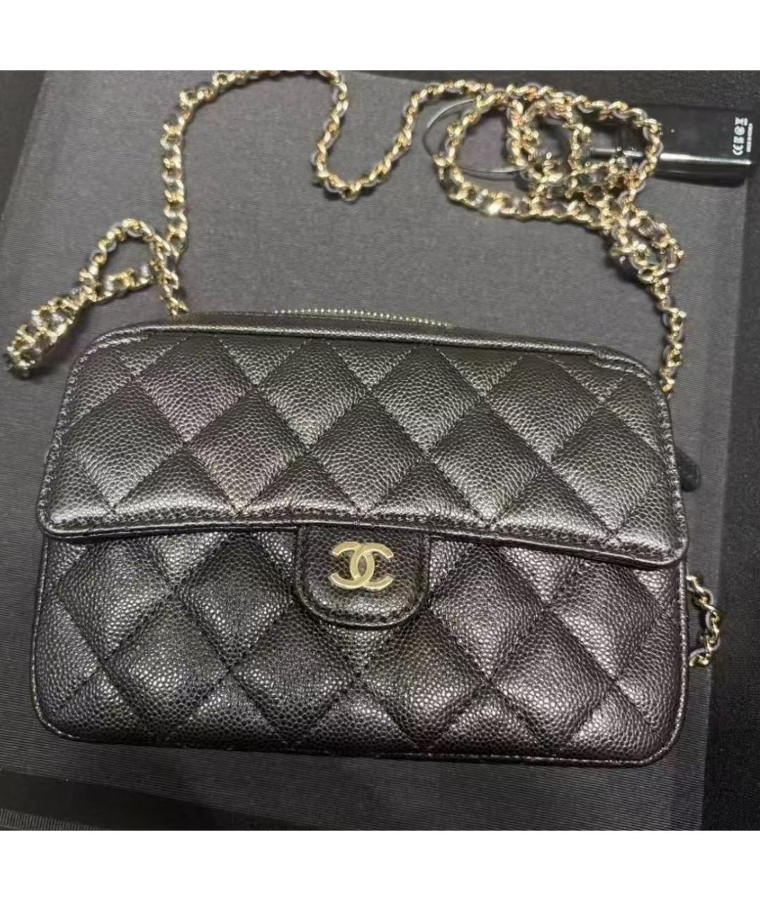 CHANEL Черная кожаная сумка через плечо, фото 2