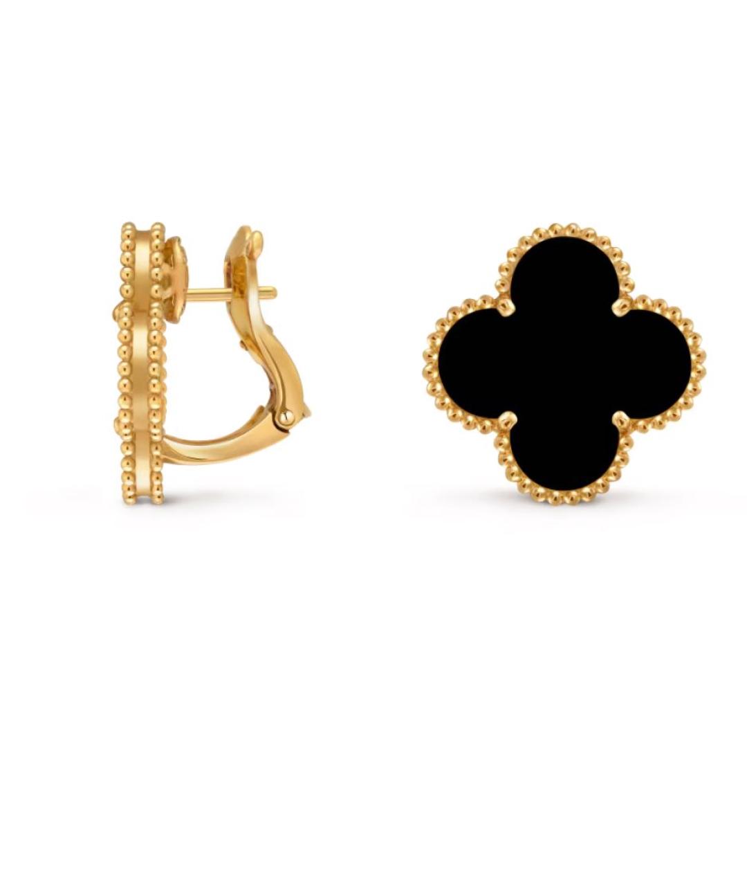 VAN CLEEF & ARPELS Черные серьги из желтого золота, фото 3