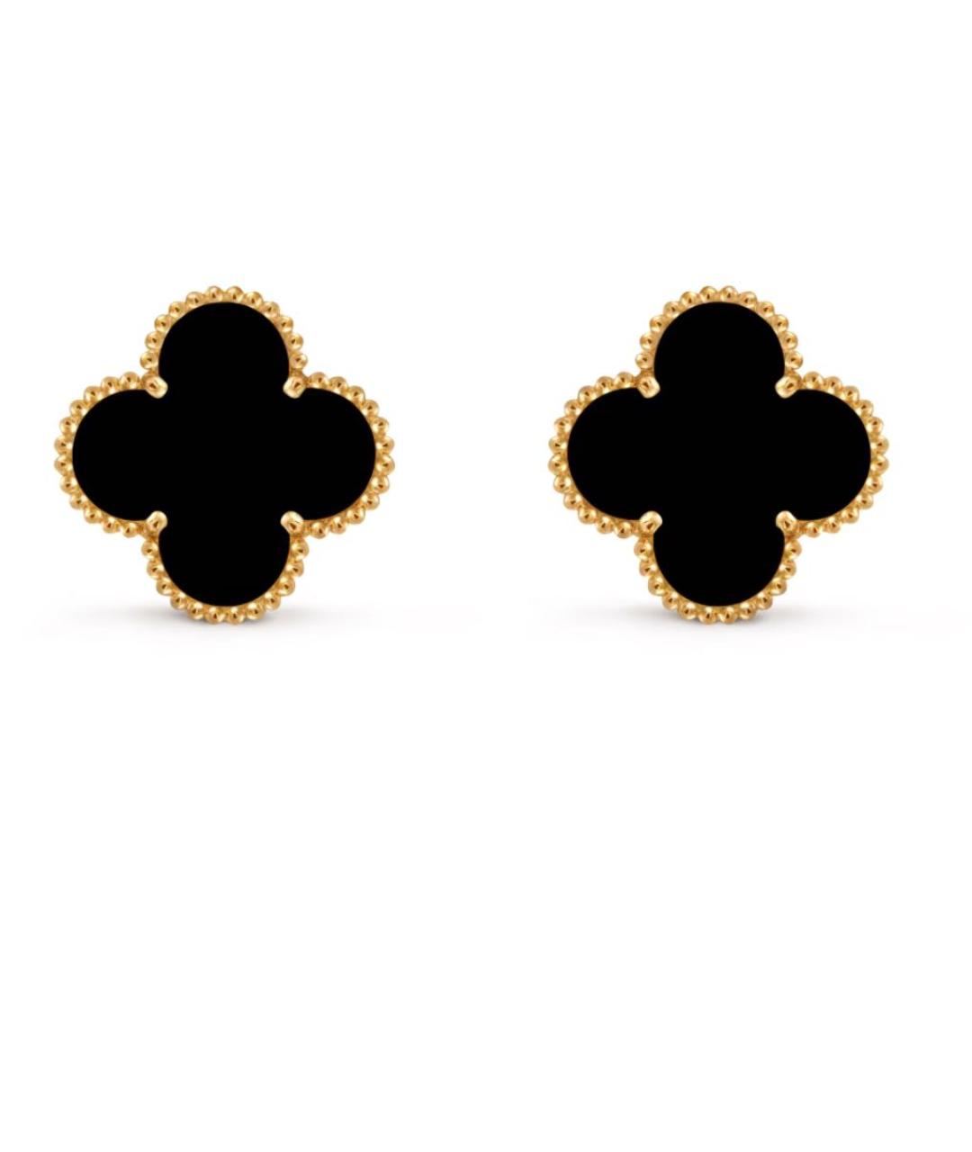 VAN CLEEF & ARPELS Черные серьги из желтого золота, фото 1