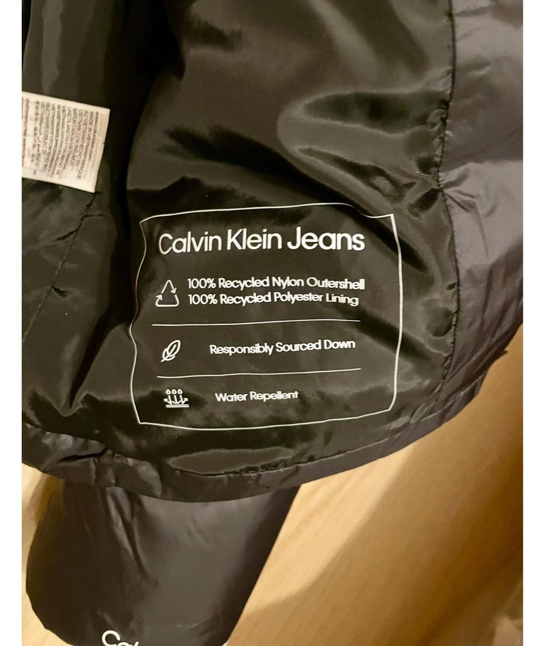 CALVIN KLEIN Черный полиэстеровый пуховик, фото 2