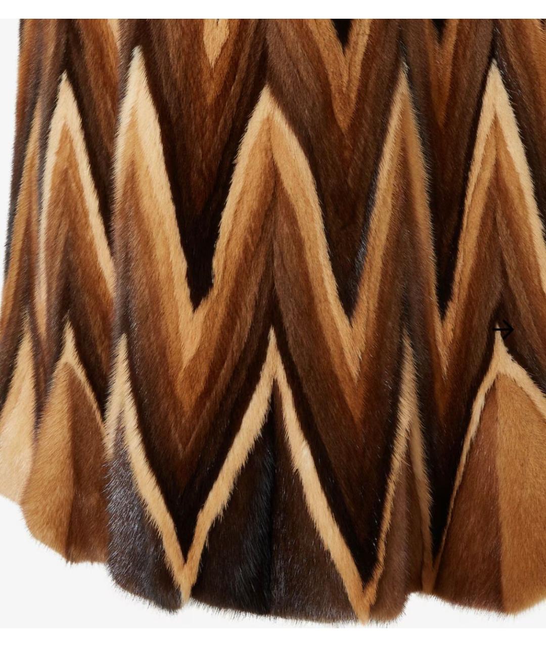 FENDI Коричневая меховая шуба, фото 3