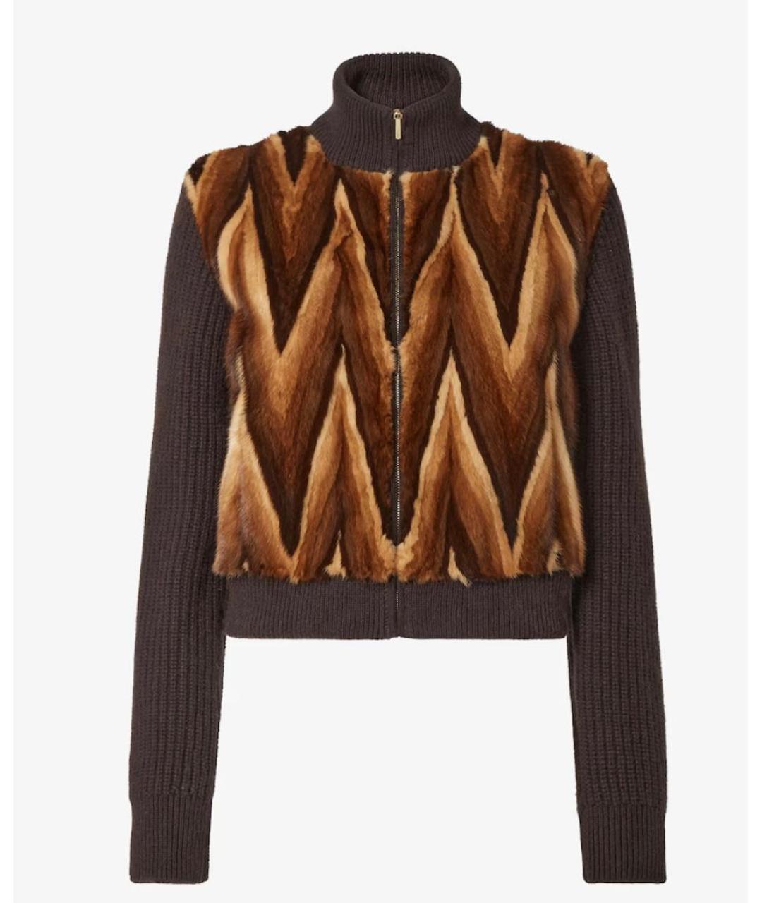 FENDI Коричневая меховая шуба, фото 5