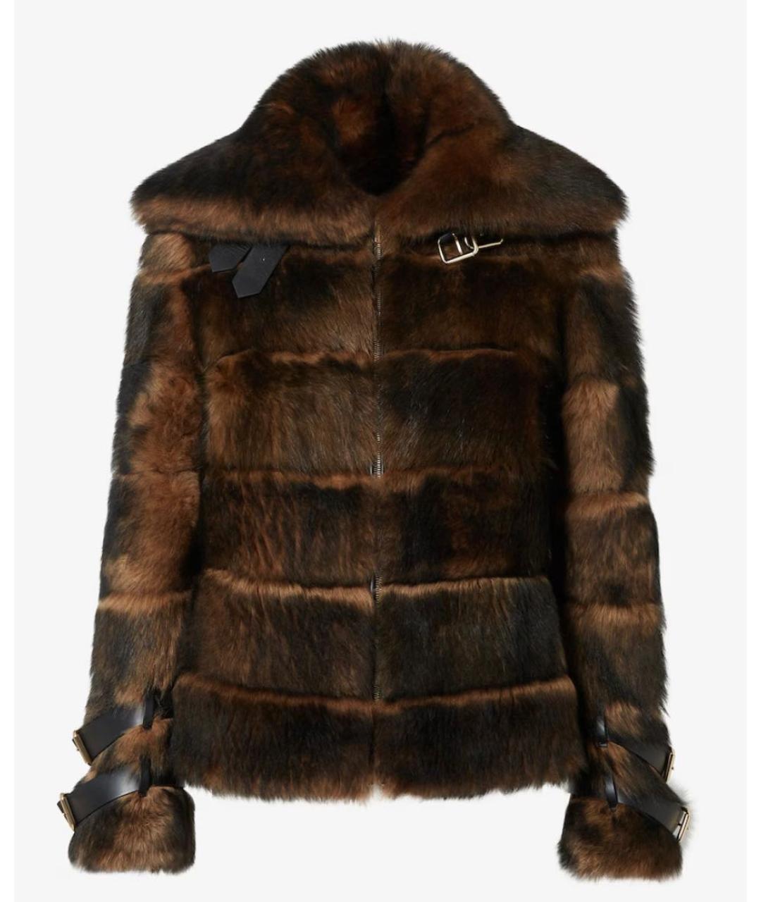 FENDI Коричневая меховая шуба, фото 4