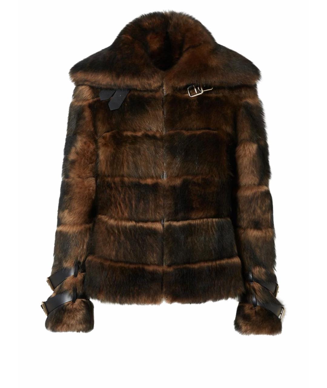 FENDI Коричневая меховая шуба, фото 1