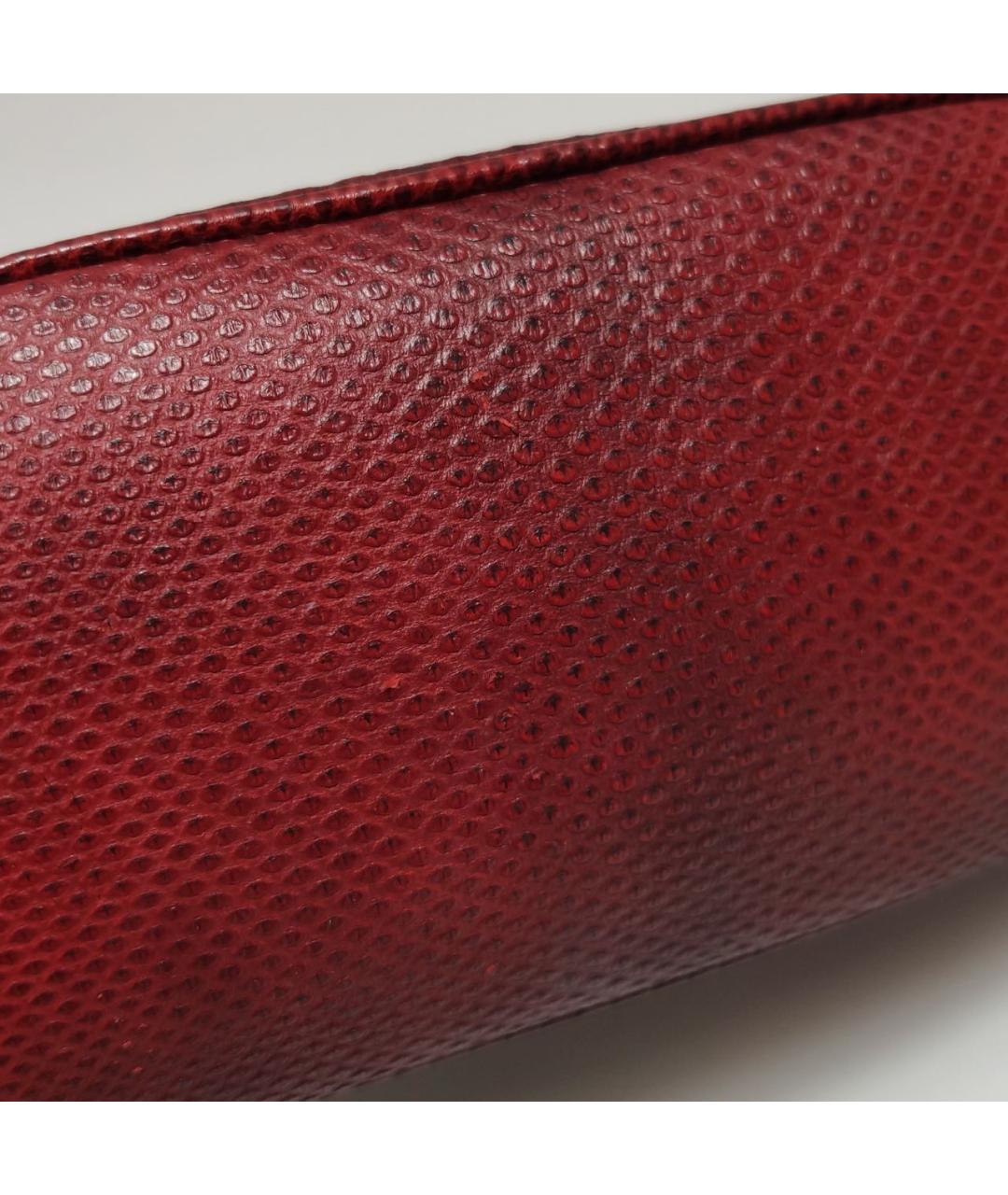 GUCCI Бордовая сумка с короткими ручками из экзотической кожи, фото 3