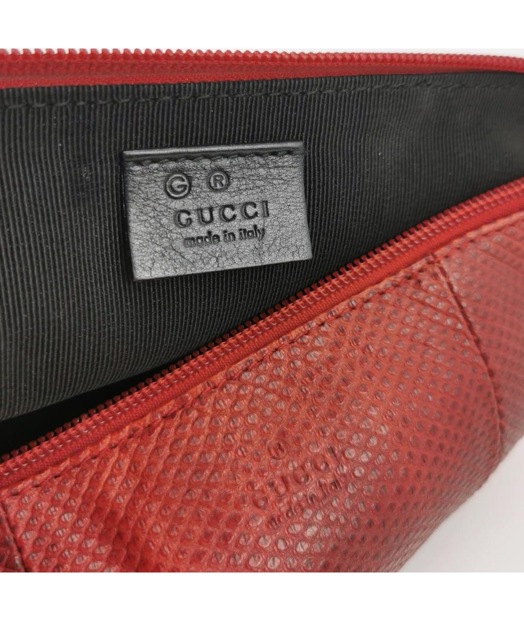 GUCCI Бордовая сумка с короткими ручками из экзотической кожи, фото 5