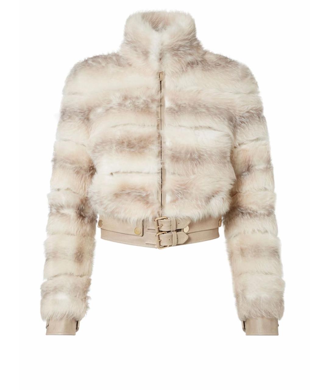 FENDI Белая меховая шуба, фото 1