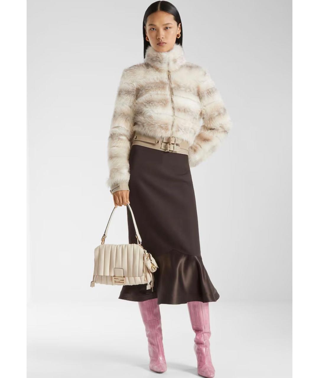 FENDI Белая меховая шуба, фото 4