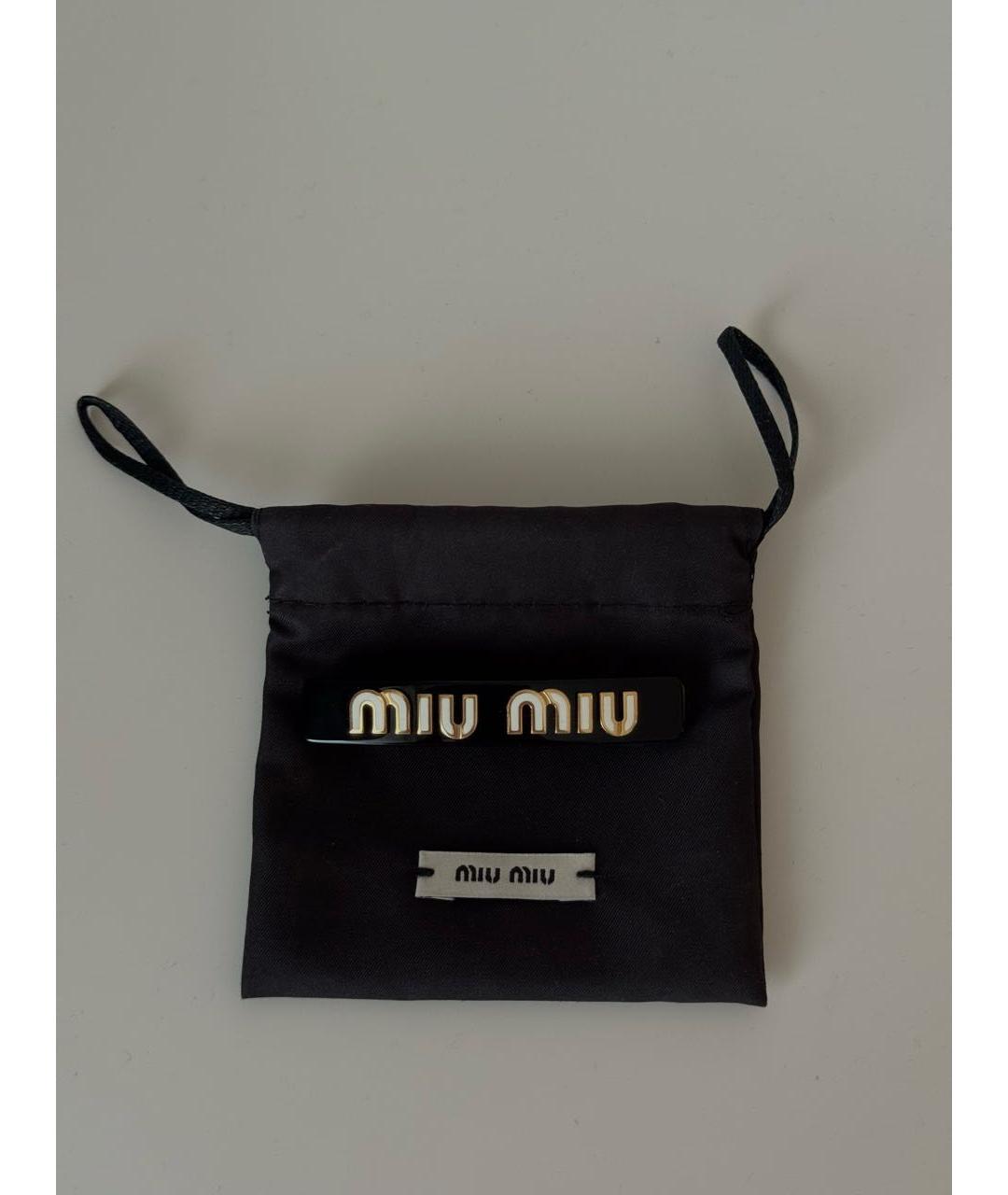 MIU MIU Черная заколка, фото 2