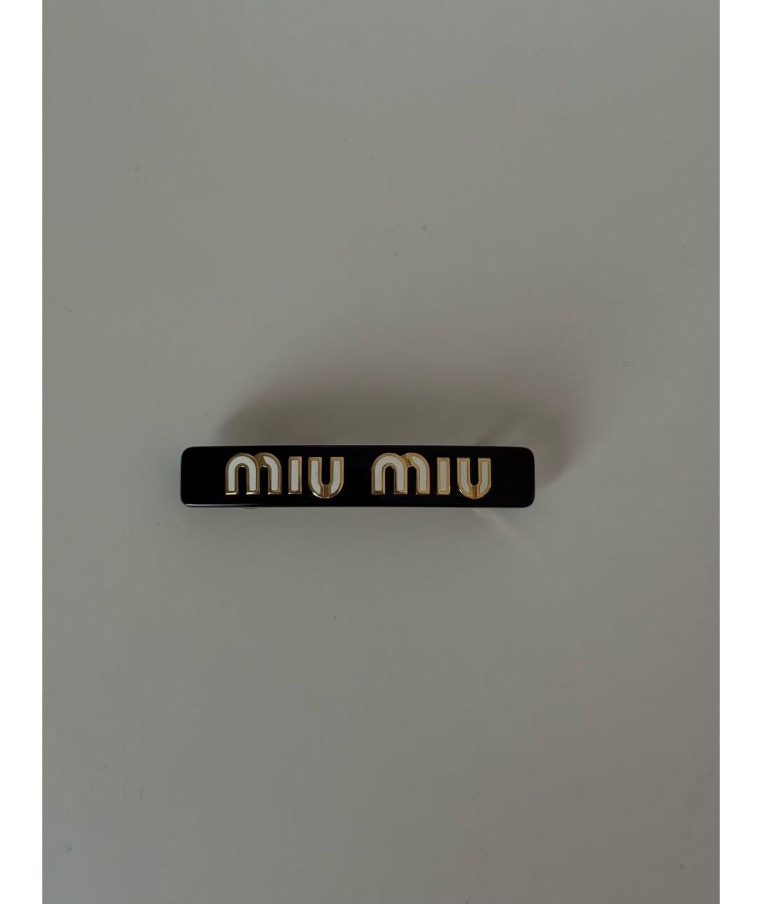 MIU MIU Черная заколка, фото 5