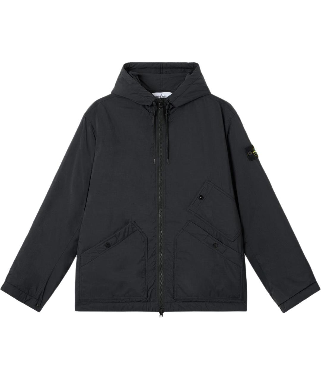 STONE ISLAND Черный пуховик, фото 1