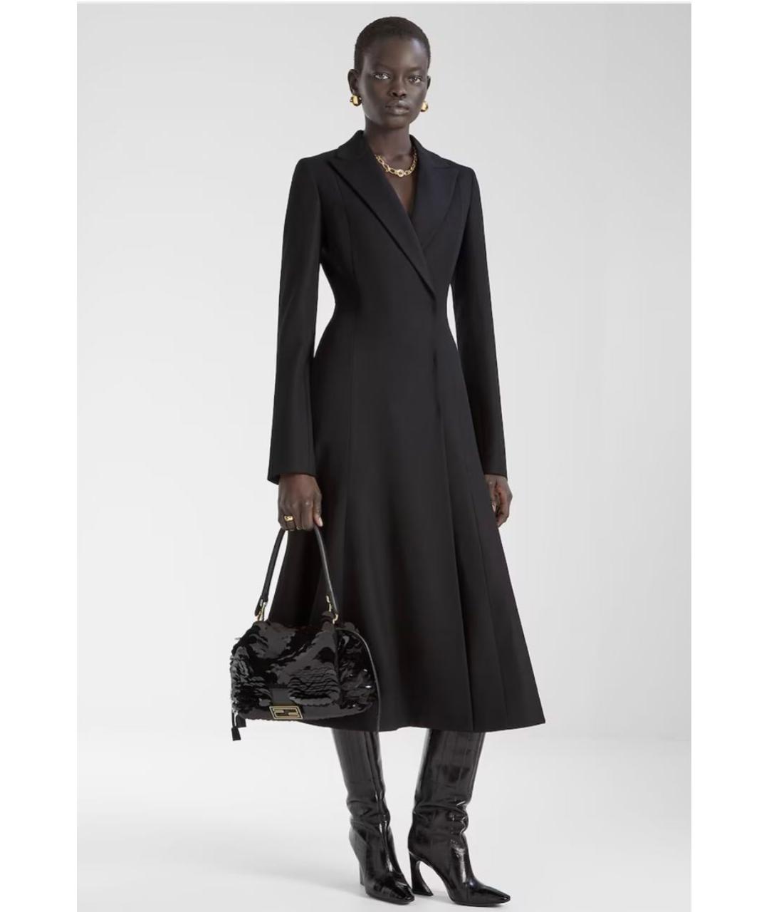 FENDI Черное пальто, фото 4