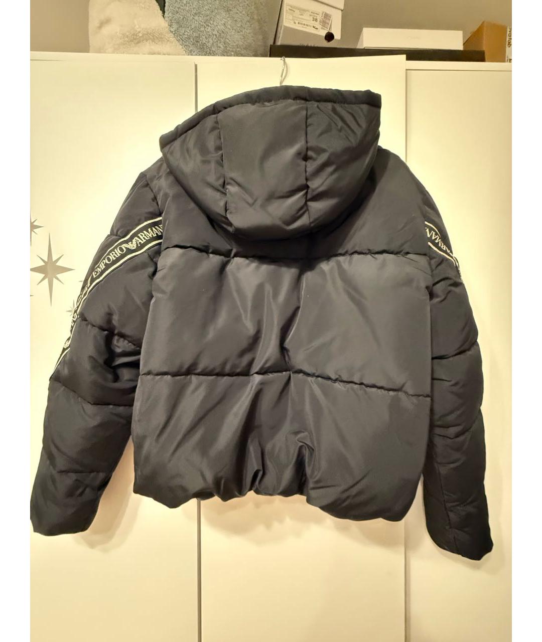 EMPORIO ARMANI Черная полиэстеровая куртка, фото 2