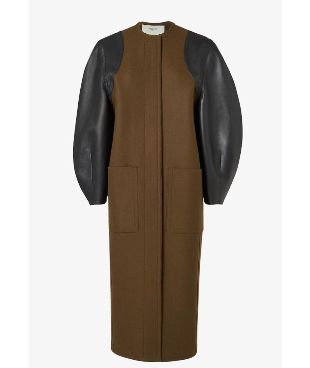 FENDI Зеленые пальто, фото 4