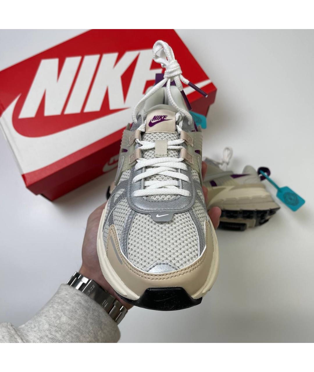 NIKE Серые синтетические кроссовки, фото 5