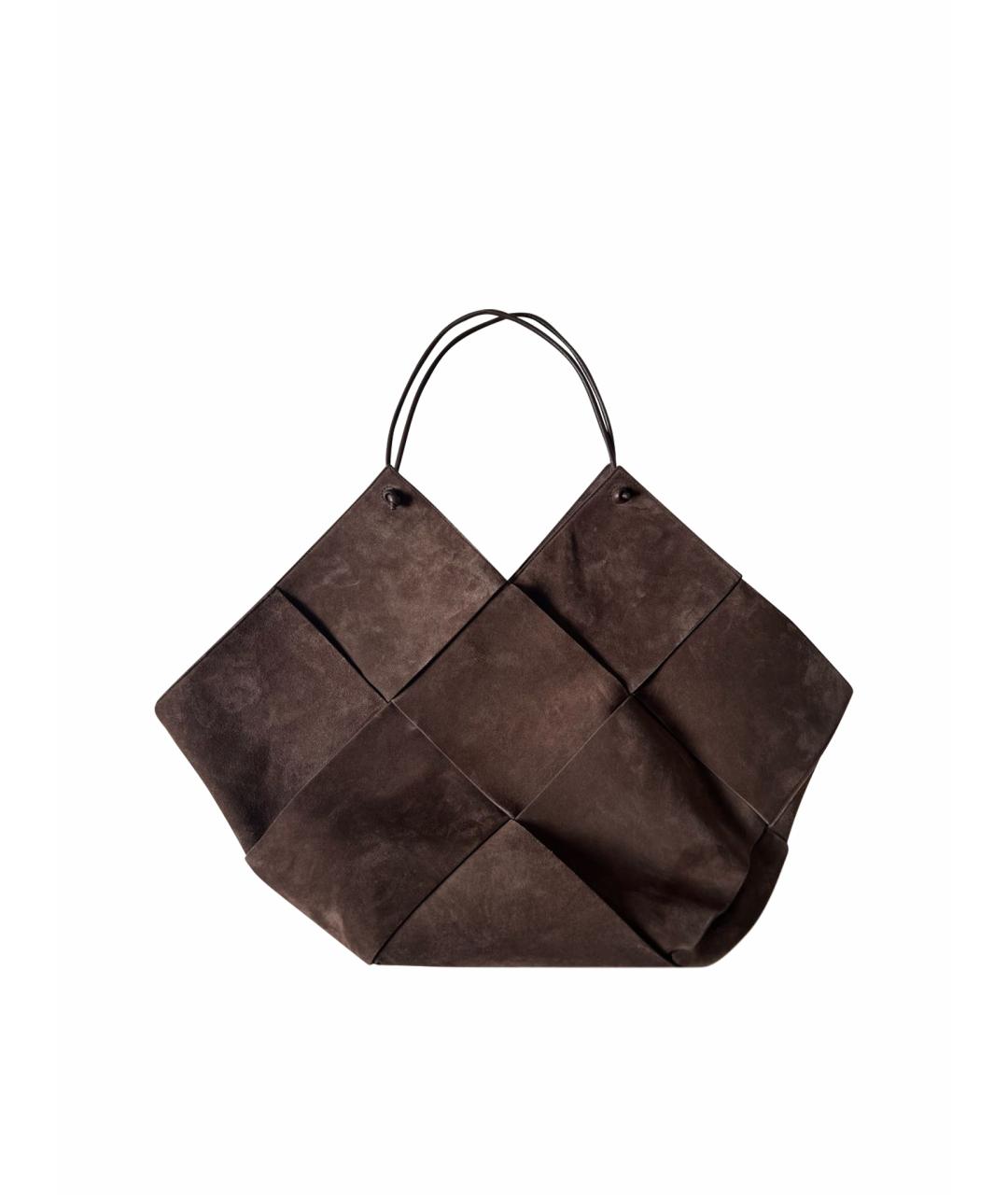 BOTTEGA VENETA Коричневая замшевая сумка тоут, фото 1